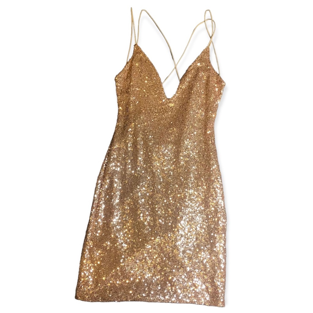 Gold sequins dress